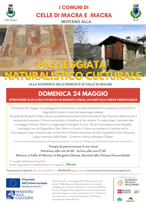 Passeggiata naturalistico culturale alla scoperta di Celle di Macra domenica 24 maggio 2026